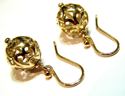 Kaedesigns 9ct 9k 375 Yellow, Rose or White Gold Large Heavy 12mm Ball Filigree Earrings