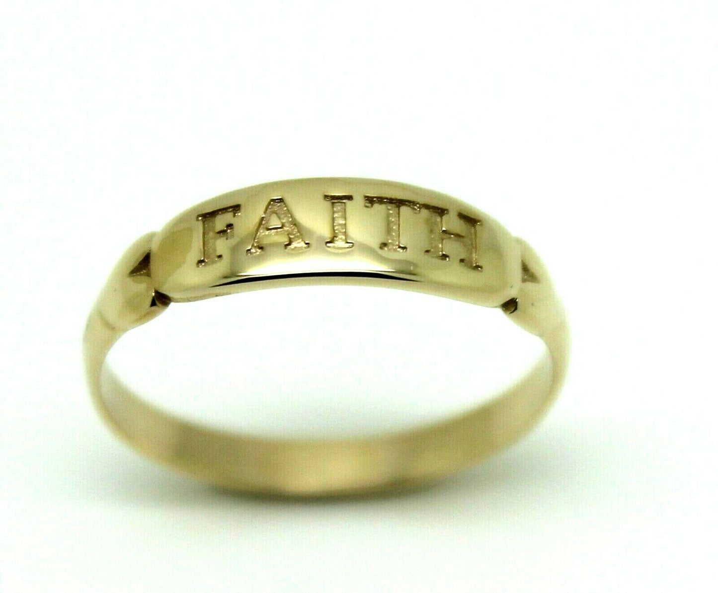 Size O Genuine New Solid 9ct 9k 375 Yellow, Rose or White Gold Faith Ring
