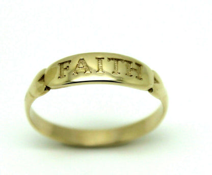 Size O Genuine New Solid 9ct 9k 375 Yellow, Rose or White Gold Faith Ring