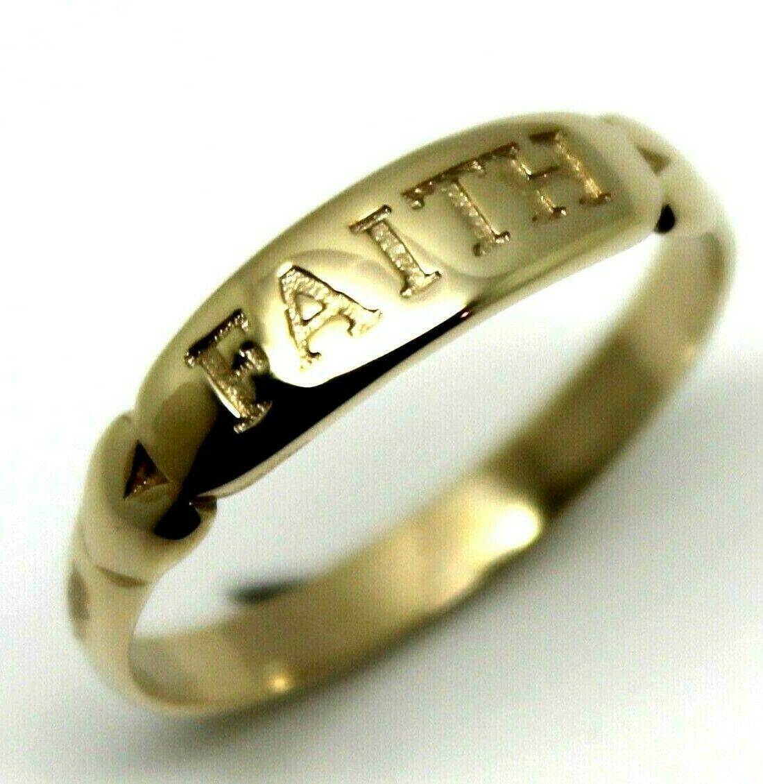 Size O Genuine New Solid 9ct 9k 375 Yellow, Rose or White Gold Faith Ring