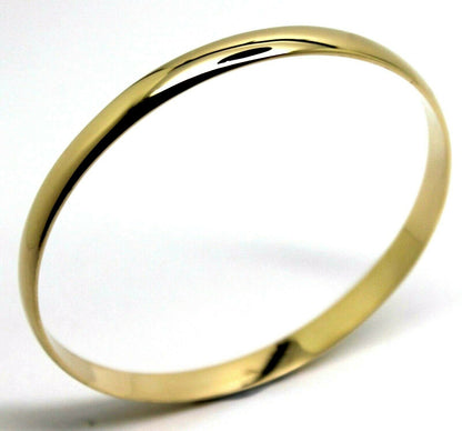Genuine 9ct 9kt FULL SOLID Heavy Yellow, Rose or White gold 5mm wide half round Bangle 57mm inside diameter