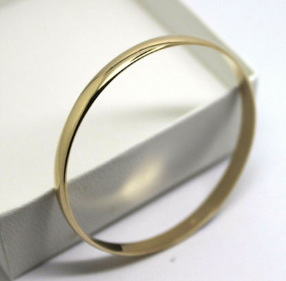 Genuine 9ct 9kt FULL SOLID Heavy Yellow, Rose or White gold 5mm wide half round Bangle 57mm inside diameter