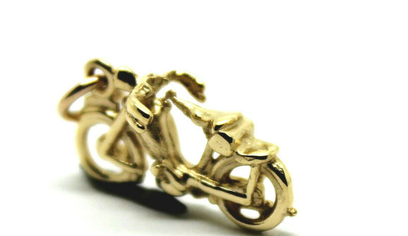 Kaedesigns Genuine 9ct Yellow or Rose or White Gold or Silver Motorbike Pendant