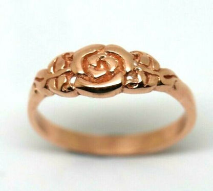 Genuine Solid 9ct White Or Rose Or Yellow Gold Flower Ring Choose Size F To K
