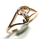 Genuine Delicate 9ct 375 Yellow, Rose or White Gold Initial Ring P