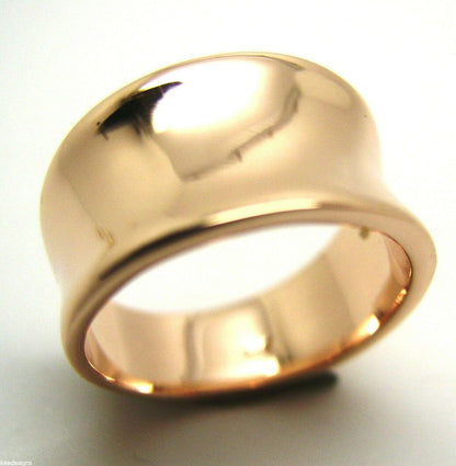 Kaedesigns Genuine Full Solid 9ct 9kt Yellow, Rose or White Gold Concave Dome Ring 250