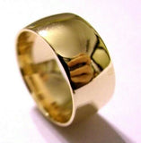 Kaedesigns Genuine SIze Q  9ct 9k Yellow, Rose or White Gold Solid 10mm Wide Dome Ring Comfort