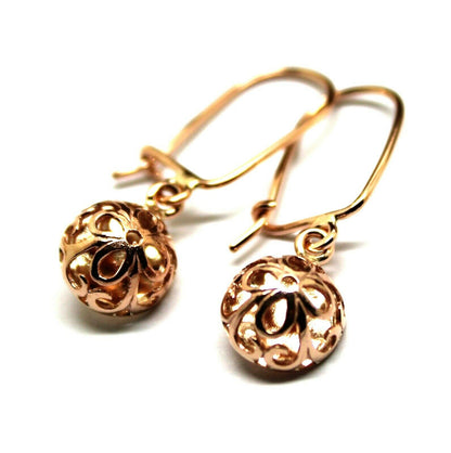 Kaedesigns 9ct 9k Solid Yellow, Rose or White Gold Half Ball Filigree Earrings