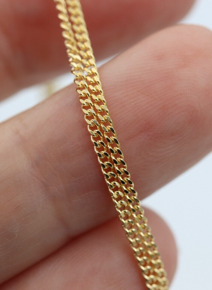 Genuine 9ct Yellow Gold Curb Necklace / Chain 2.7gms 45cm