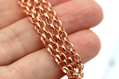 Genuine 9ct Rose or 9ct Yellow Gold Oval Belcher Chain Necklace 60cm