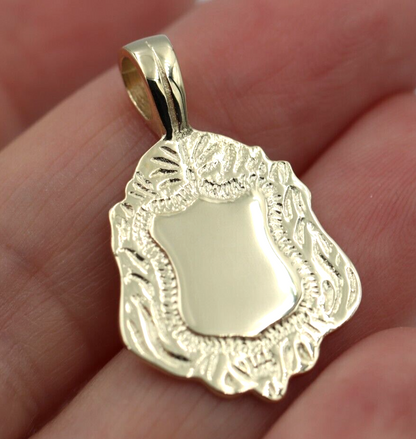 Kaedesigns Genuine Solid 9K 9ct 375 Yellow, Rose or White Gold Shield FOB Pendant