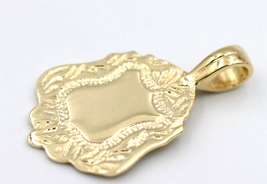 Kaedesigns Genuine Solid 9K 9ct 375 Yellow, Rose or White Gold Shield FOB Pendant