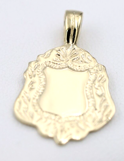 Kaedesigns Genuine Solid 9K 9ct 375 Yellow, Rose or White Gold Shield FOB Pendant