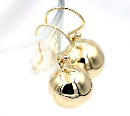 Kaedesigns Genuine 9ct 9kt 375 Yellow, Rose or White Gold 14mm Euro Ball Drop Earrings