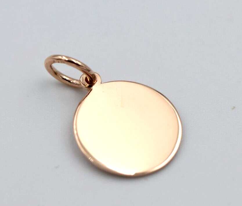 Genuine 9ct 9k 375 Solid Yellow, Rose or White Gold 12mm disc round circle pendant