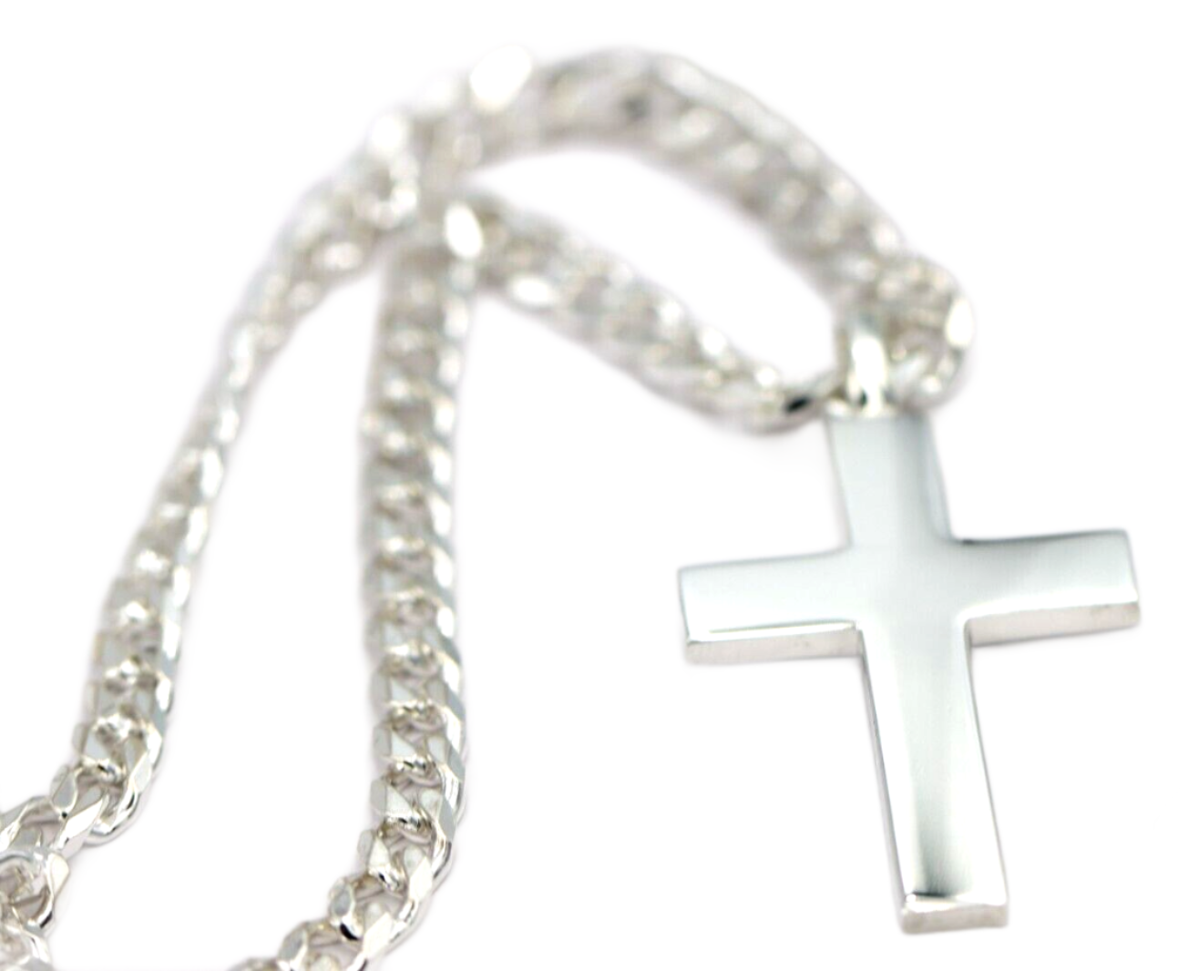 Genuine Large Heavy Sterling Silver 925 Huge Cross Pendant + Necklace Kerb Chain