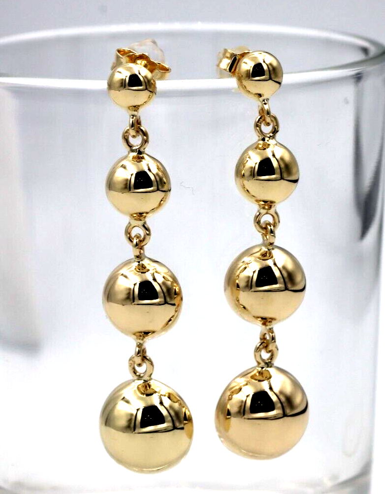 Genuine 9ct 9k 375 Yellow, Rose or White Gold 4 Half Ball Stud Earrings 6mm, 8mm, 10mm 12mm