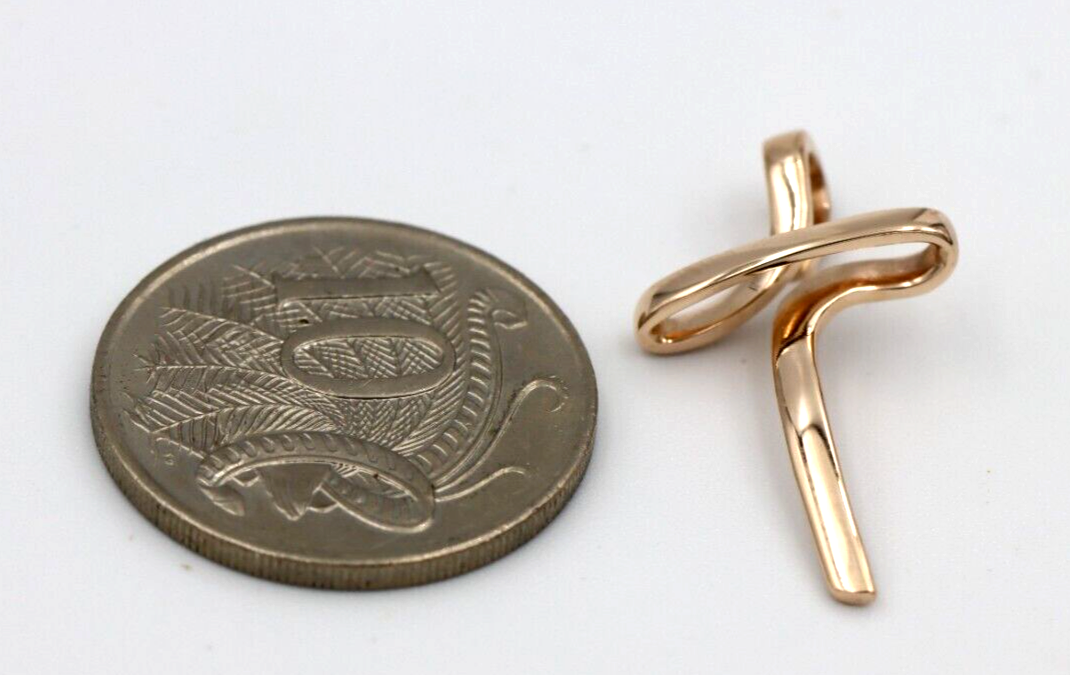 Kaedesigns Small / Medium Modern 9ct 375 Yellow, Rose or White Gold Cross Crucifix Pendant