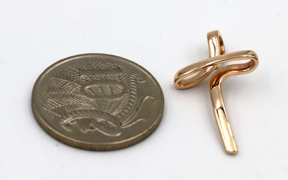 Kaedesigns Small / Medium Modern 9ct 375 Yellow, Rose or White Gold Cross Crucifix Pendant