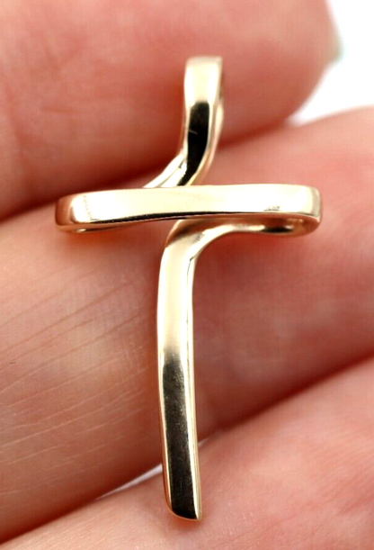 Kaedesigns Small / Medium Modern 9ct 375 Yellow, Rose or White Gold Cross Crucifix Pendant