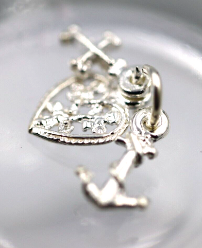 Genuine Sterling Silver 925 Faith Hope Charity Cross Charm Pendant Charm