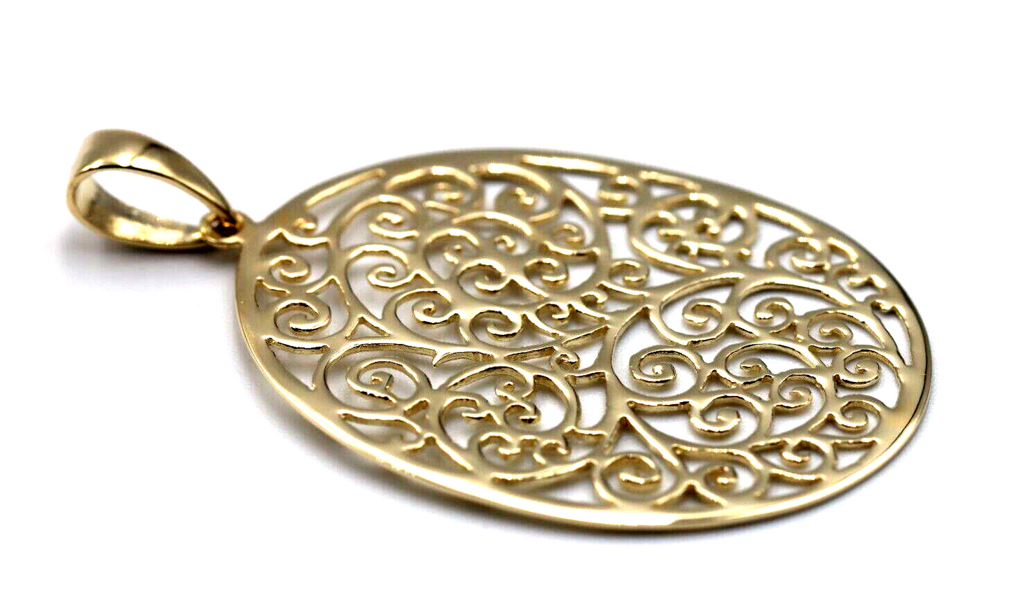 Genuine Heavy Solid 9ct 9kt Yellow, White or Rose Gold 375, Super Large Oval Filigree Pendant