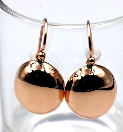 Genuine Huge 9ct 9kt Solid Yellow, Rose or White Gold Large Heavy Half Oval Hook Earrings