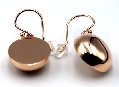 Genuine Huge 9ct 9kt Solid Yellow, Rose or White Gold Large Heavy Half Oval Hook Earrings
