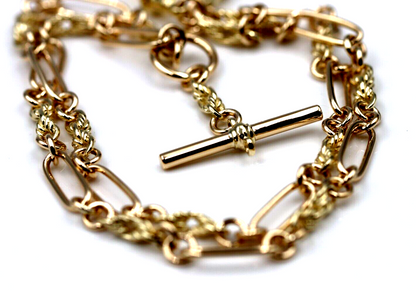Genuine 9ct 9k 375 Yellow, Rose or White Gold Handmade Solid Fancy Paperclip FOB Necklace Chain 50cm