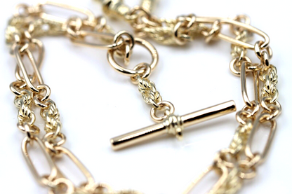 Genuine 9ct 9k 375 Yellow, Rose or White Gold Handmade Solid Fancy Paperclip FOB Necklace Chain 50cm