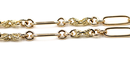 Genuine 9ct 9k 375 Yellow, Rose or White Gold Handmade Solid Fancy Paperclip FOB Necklace Chain 50cm