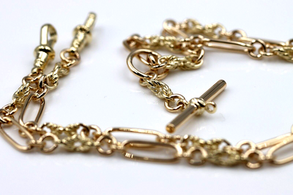 Genuine 9ct 9k 375 Yellow, Rose or White Gold Handmade Solid Fancy Paperclip FOB Necklace Chain 50cm