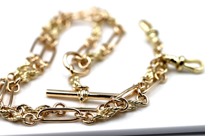 Genuine 9ct 9k 375 Yellow, Rose or White Gold Handmade Solid Fancy Paperclip FOB Necklace Chain 50cm