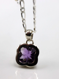 Sterling Silver 925 Clover Amethyst Pendant & 45cm Chain Necklace- Free post