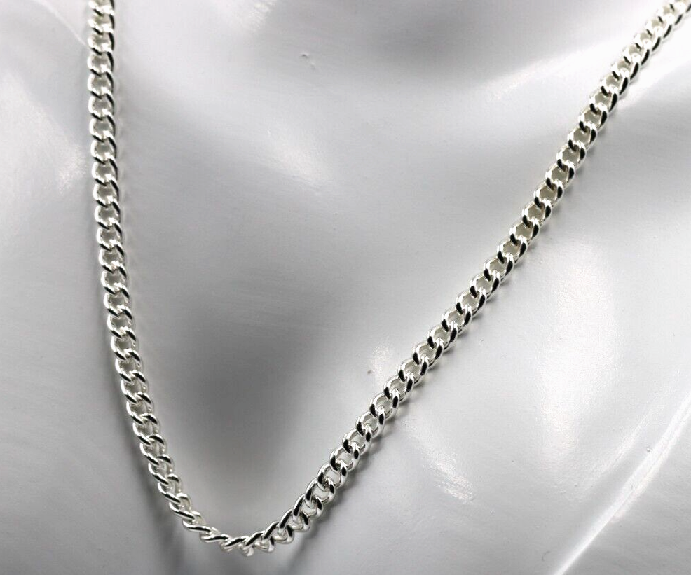 Sterling Silver 925 Heavy 4mm Round Kerb Curb Chain Chain Necklace 42cm