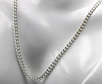 Sterling Silver 925 Heavy 4mm Round Kerb Curb Chain Chain Necklace 42cm