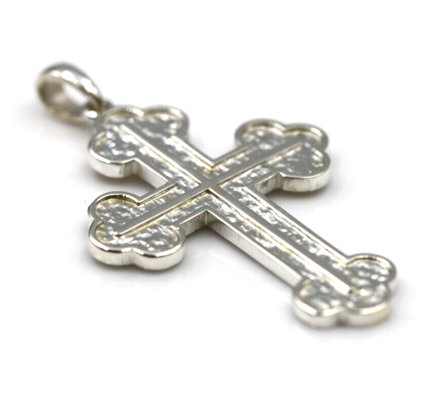 Genuine Sterling Silver 925 Byzantine Crucifix Cross Pendant