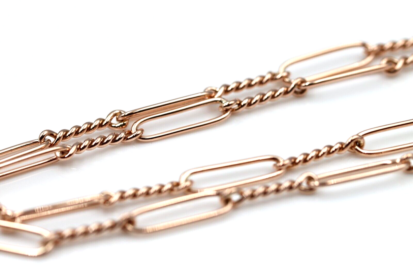 Handmade 9ct 9K 375 Yellow, Rose or White Gold Paper Clip Fancy Paperclip Chain Necklace