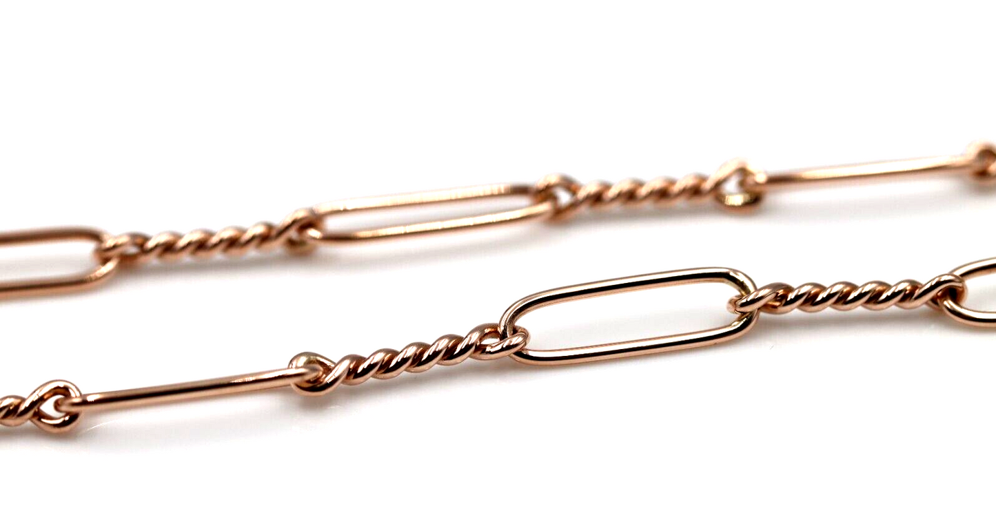 Handmade 9ct 9K 375 Yellow, Rose or White Gold Paper Clip Fancy Paperclip Chain Necklace