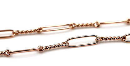 Handmade 9ct 9K 375 Yellow, Rose or White Gold Paper Clip Fancy Paperclip Chain Necklace