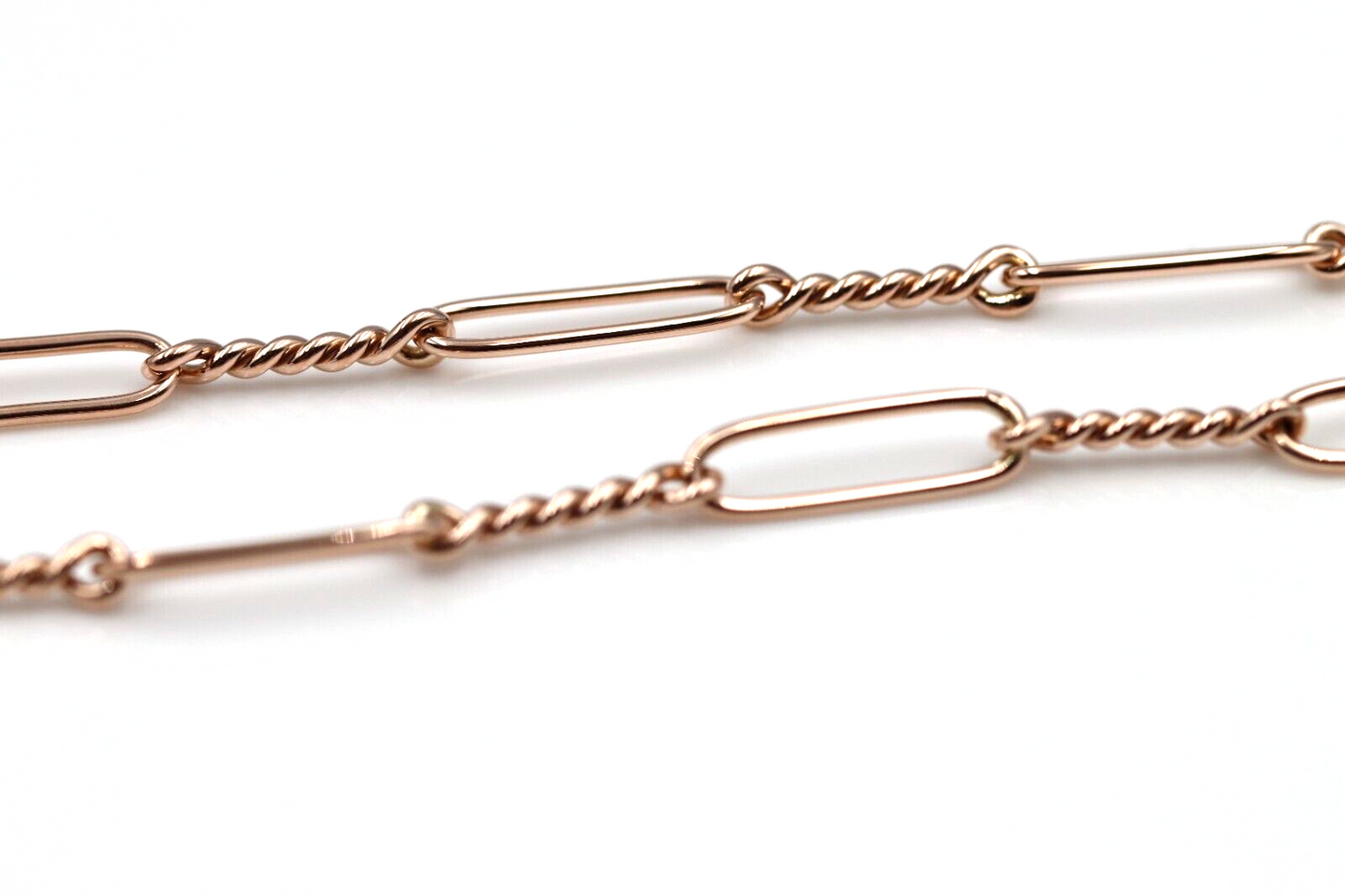 Handmade 9ct 9K 375 Yellow, Rose or White Gold Paper Clip Fancy Paperclip Chain Necklace