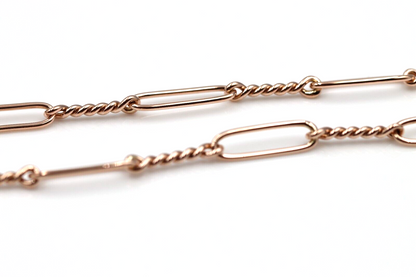 Handmade 9ct 9K 375 Yellow, Rose or White Gold Paper Clip Fancy Paperclip Chain Necklace