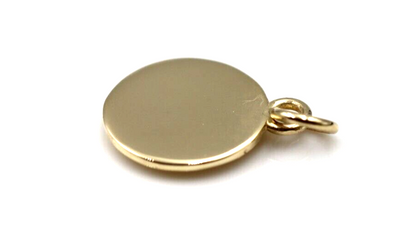 Genuine 9ct 9k 375 Yellow, Rose or White Gold 12mm Cabochon Green Peridot Disc round circle pendant