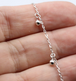 Genuine Sterling Silver 24cm Anklet + 7 Ball Charms
