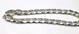 Solid Sterling Silver 925 8mm Wide Flat Kerb Curb Bracelet 20cm (last one) - Free Post