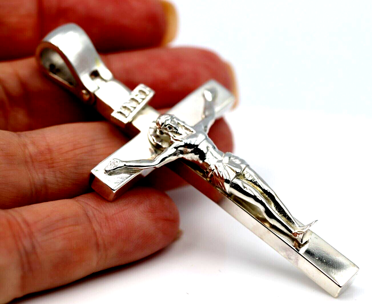 Genuine Very Large Super Heavy Huge Sterling Silver 925 Crucifix Cross Pendant 31g