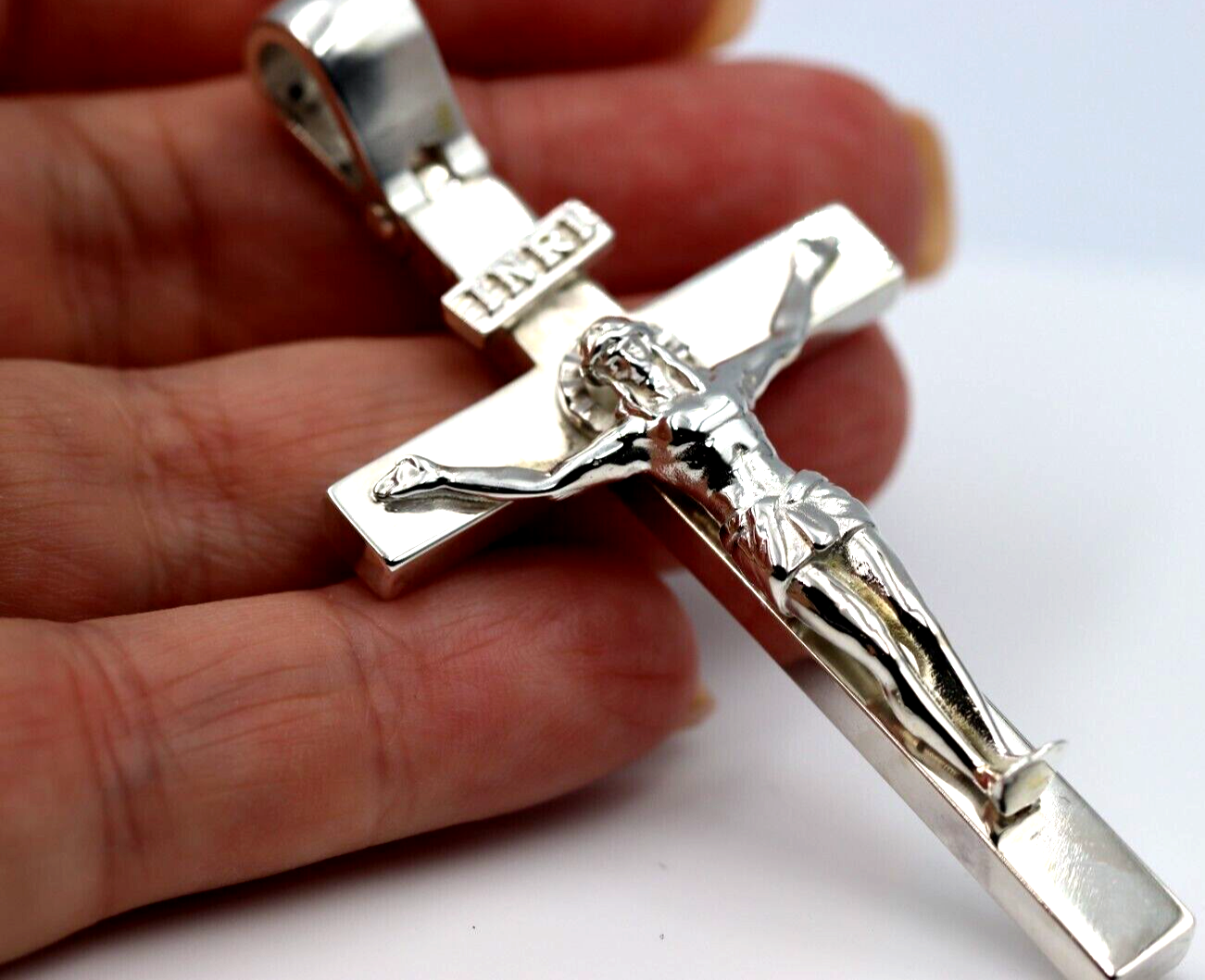 Genuine Very Large Super Heavy Huge Sterling Silver 925 Crucifix Cross Pendant 31g