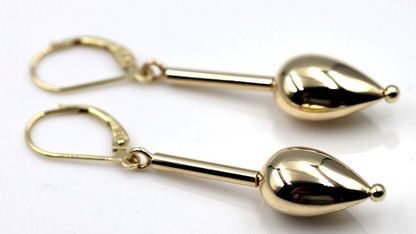 Genuine 9ct 9k 375 Yellow, Rose or White Gold Large Teardrop Dangle Continental Hook Earrings