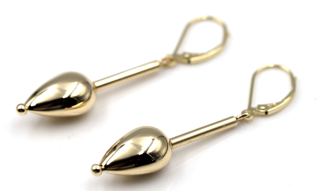 Genuine 9ct 9k 375 Yellow, Rose or White Gold Large Teardrop Dangle Continental Hook Earrings