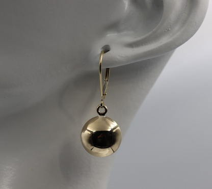 Genuine 9k 9ct 375 Yellow, Rose or White Gold Disc Earrings 12mm Round Continental Hook Earrings